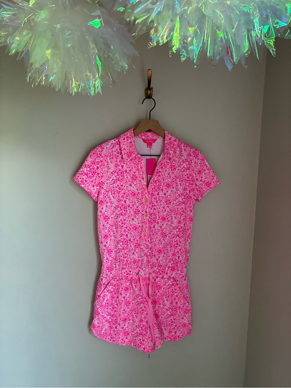 Lilly Pulitzer Jorgie Romper Pink Shandy Invest A Gator Size XS